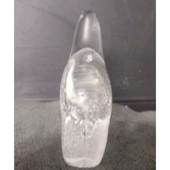 Art Glass Polar Bear Paperweight Sweden Clear Controlled Small Bubbles - Picture 3 of 8